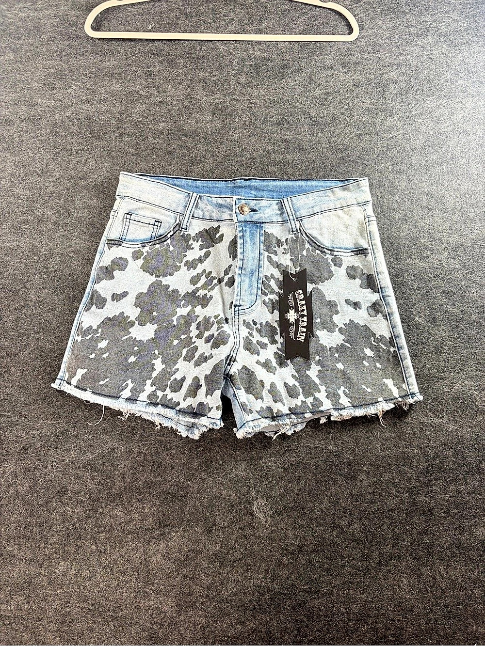 Crazy Train Backroads Britches Cow Print Women’s Size Large NWT Stretchy